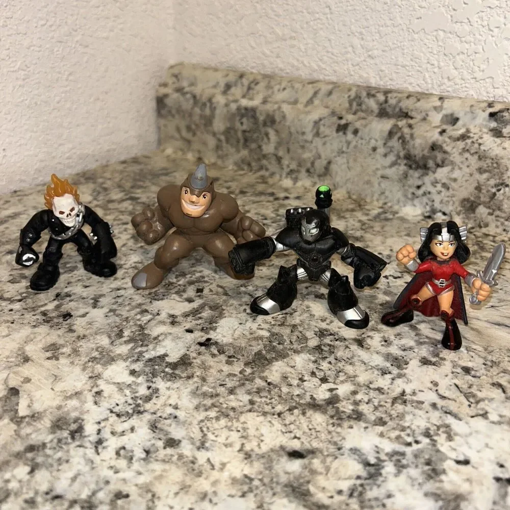 Marvel Super Hero Squad Action Figure Lot Sif, Rhino, Ghost Rider War Machine B4